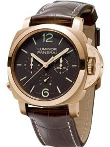 Panerai Luminor 1950 Chrono Monopulsante 8 Days Ora Rosa Mens wa - Click Image to Close